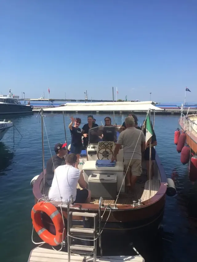 Boarding the boat at the pier